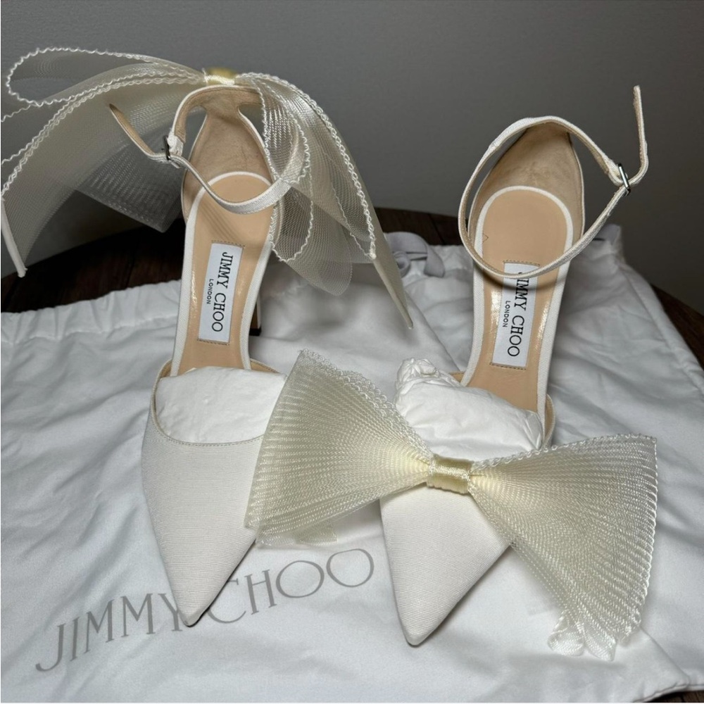 Jimmy Choo Averly 100 Bow-Detailed Faille Pumps